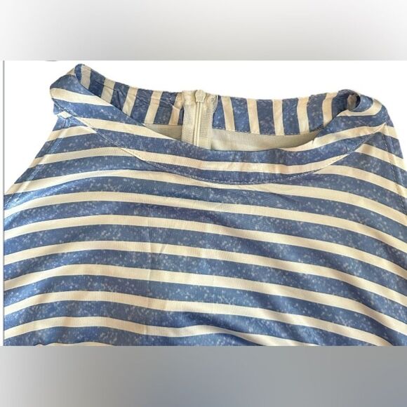 Women's Striped Sleeveless Halter Top Jumpsuit with Belt - Size 4X. Blue/White - Picture 5 of 9